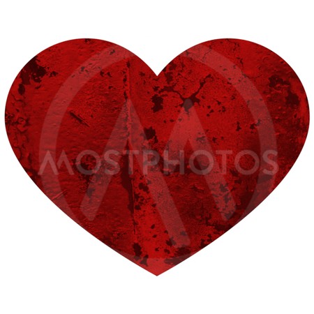 Red heart painted with black color