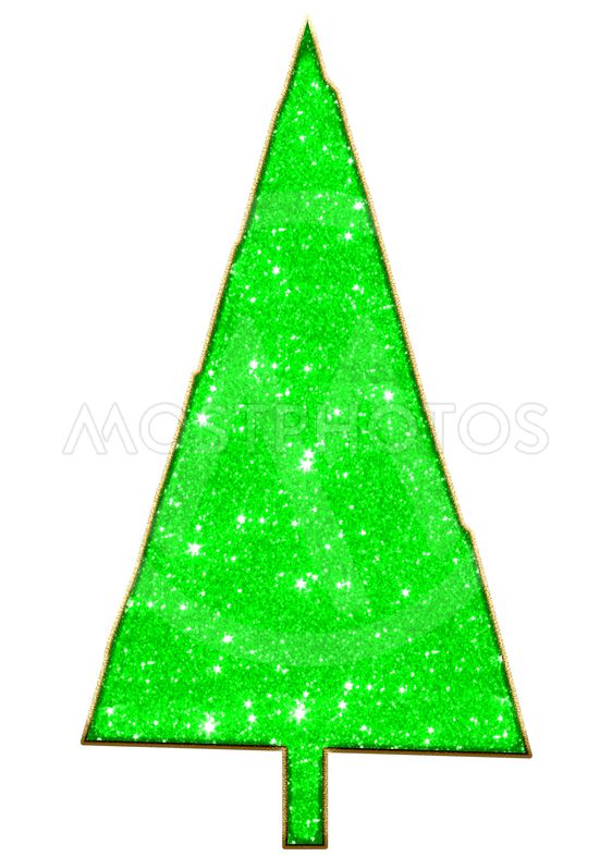 Shiny Christmas tree on a white background