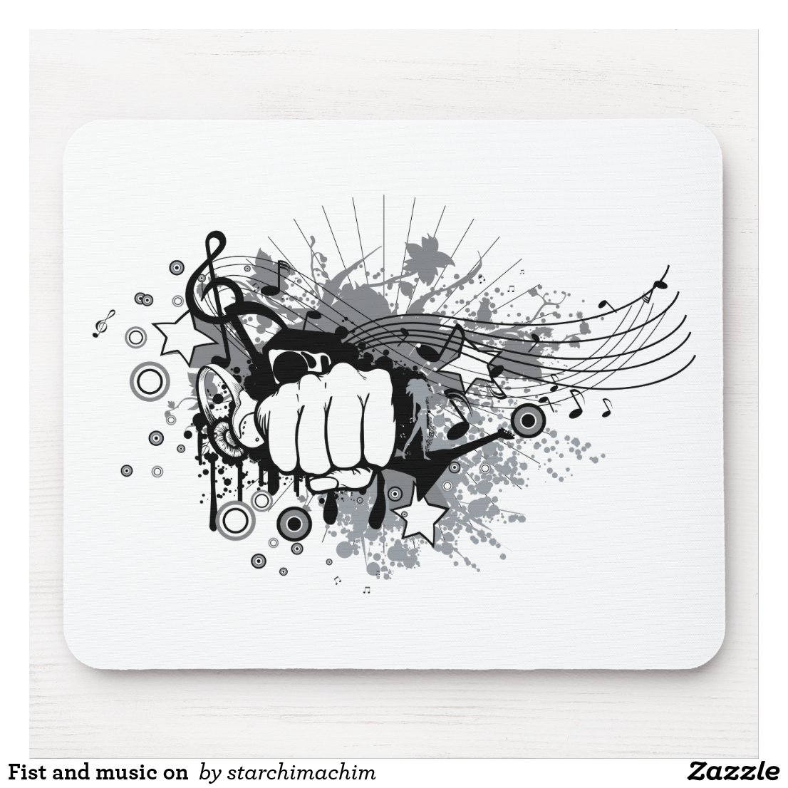 Fist and music on  mouse mat