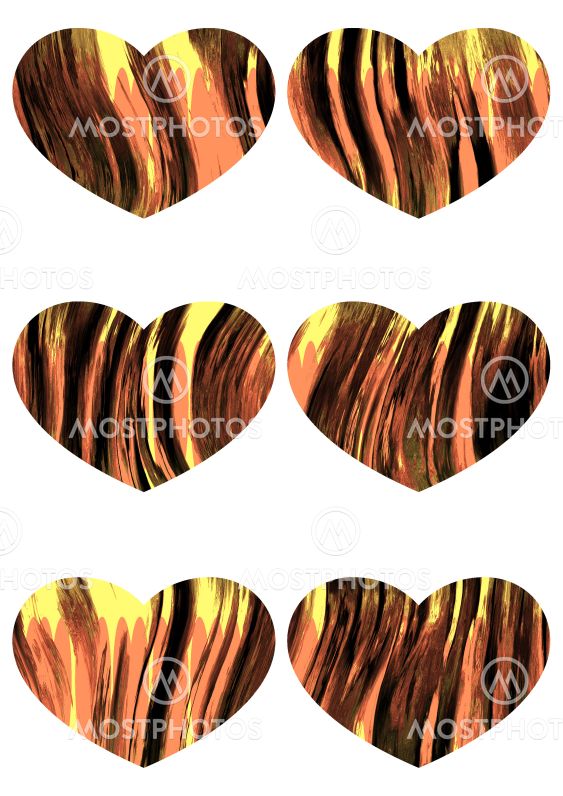 Prints with decorative hearts